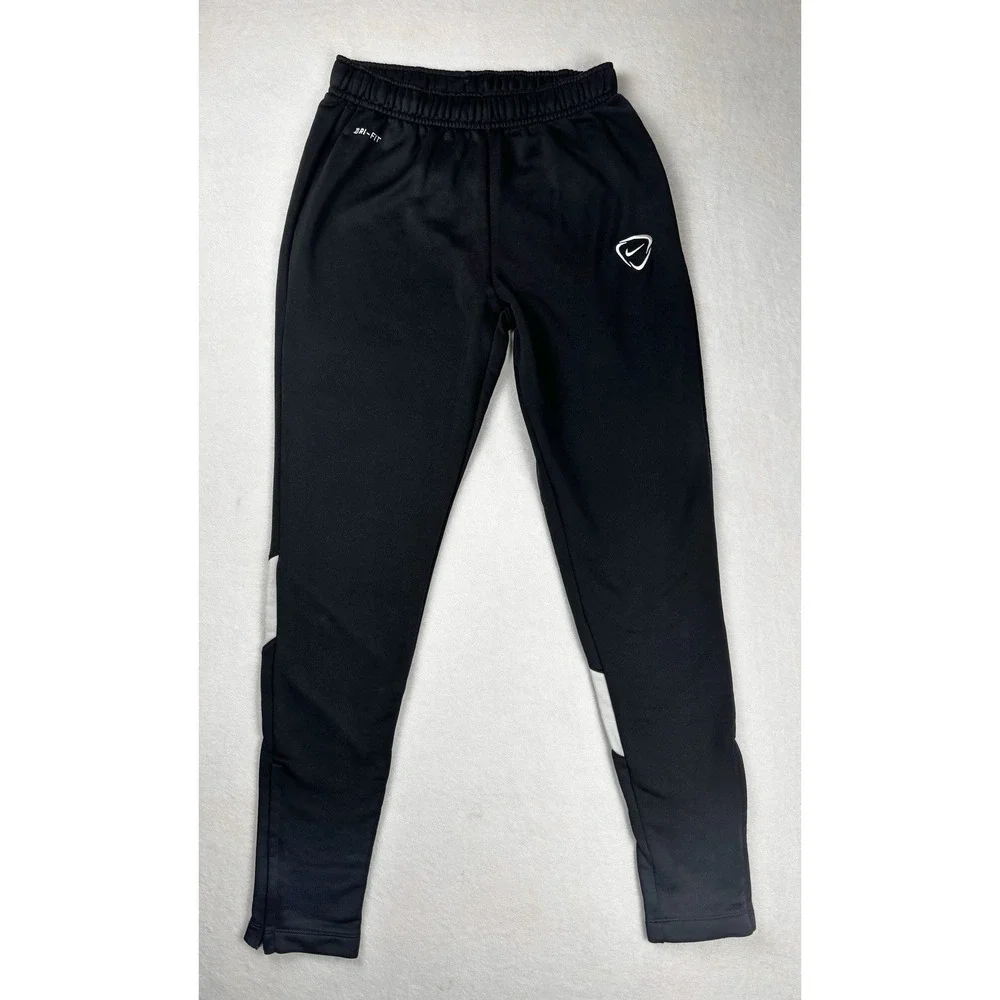 Nike Youth Small Dri-FIT Track Pants Black Athletic Zip‎ Ankle